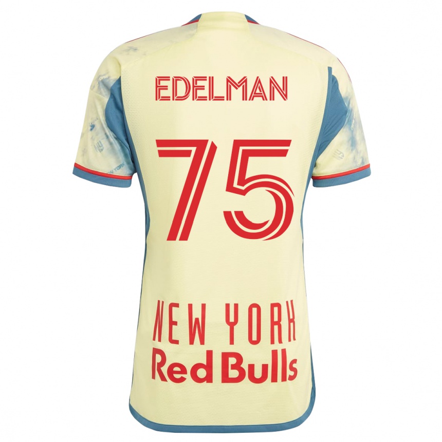 レディースフットボールダニエル・エデルマン#75イエローホームシャツ2023/24ジャージーユニフォーム