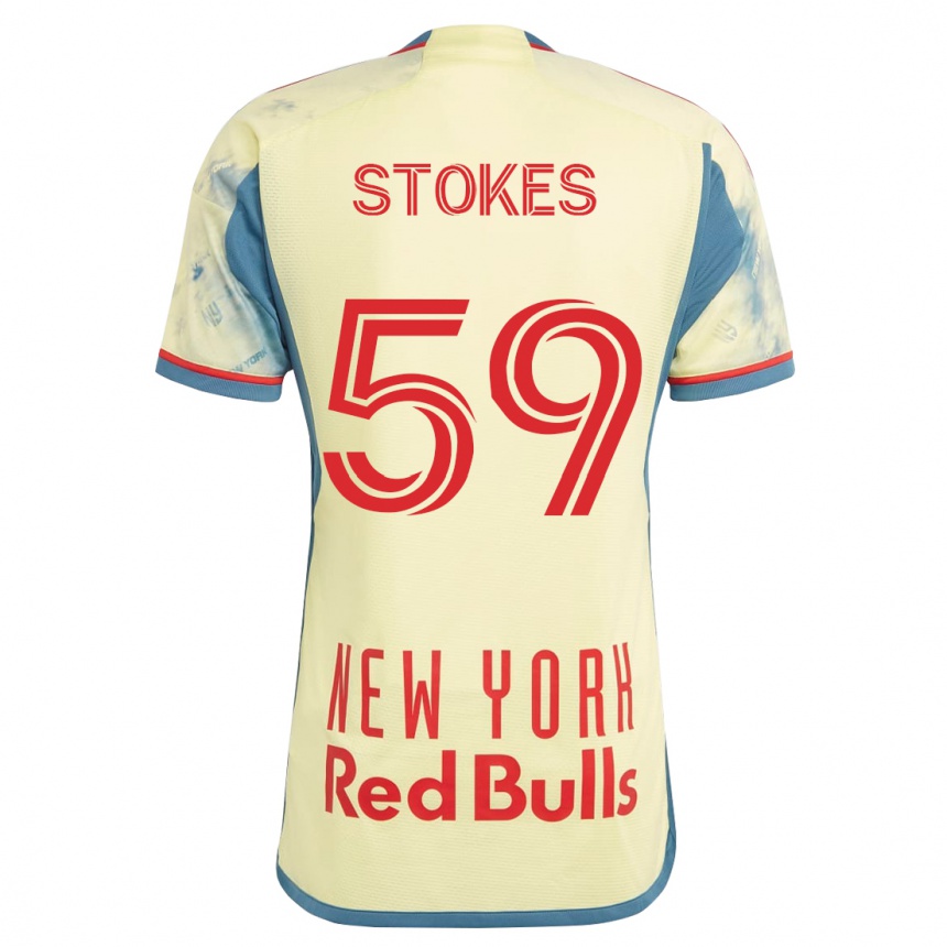 レディースフットボールエイダン・ストークス#59イエローホームシャツ2023/24ジャージーユニフォーム