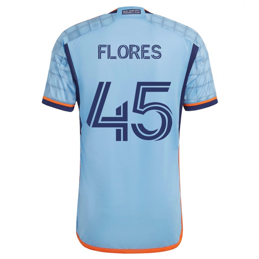 レディースフットボールブライアン・フローレス#45青ホームシャツ2023/24ジャージーユニフォーム