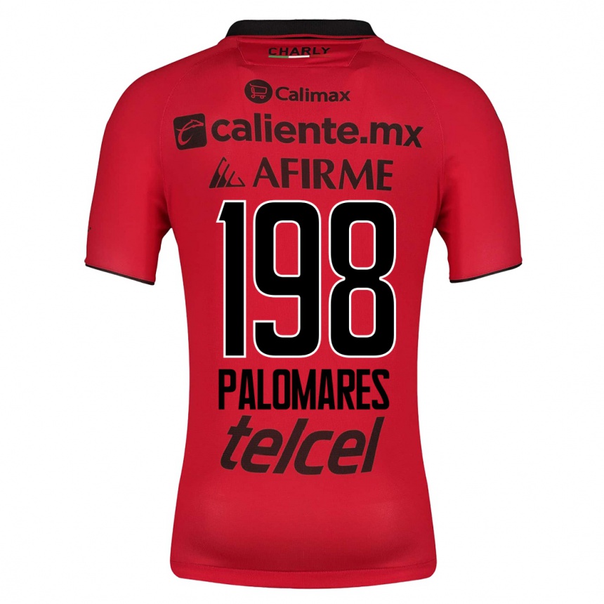 レディースフットボールラモン・パロマレス#198赤ホームシャツ2023/24ジャージーユニフォーム