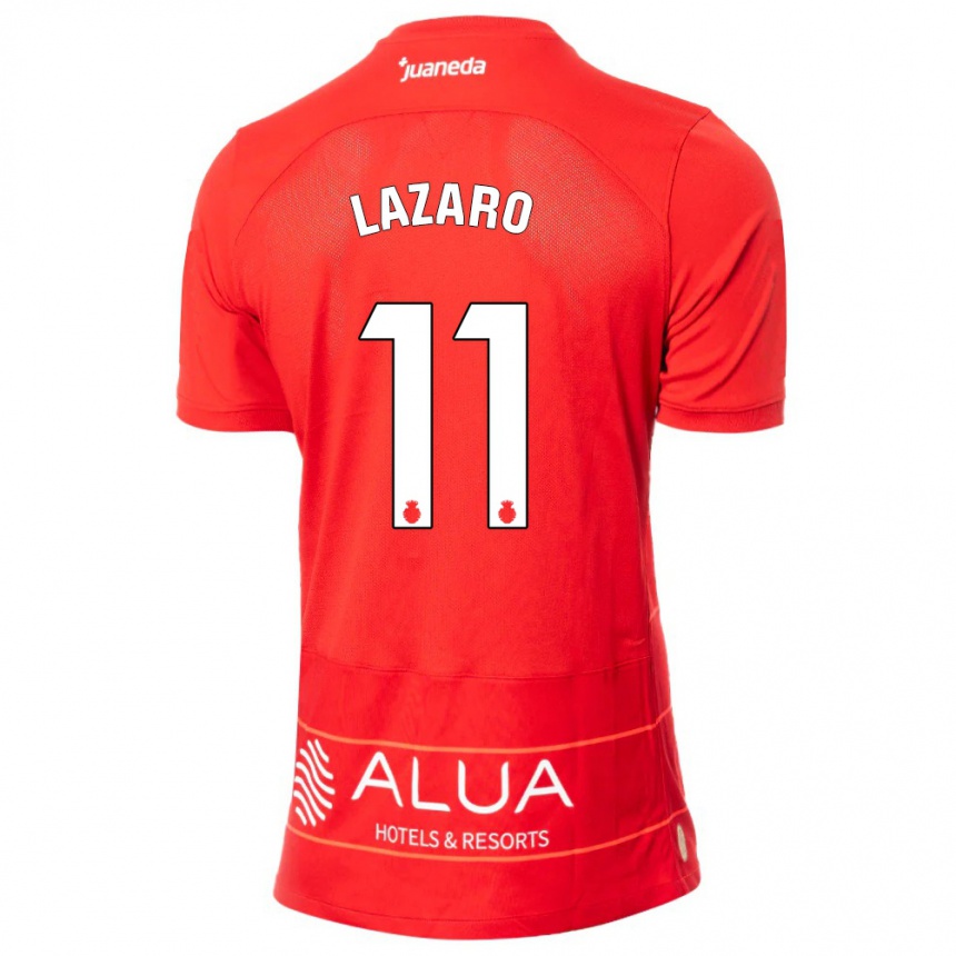 レディースフットボールビクター・ラザロ#11赤ホームシャツ2023/24ジャージーユニフォーム