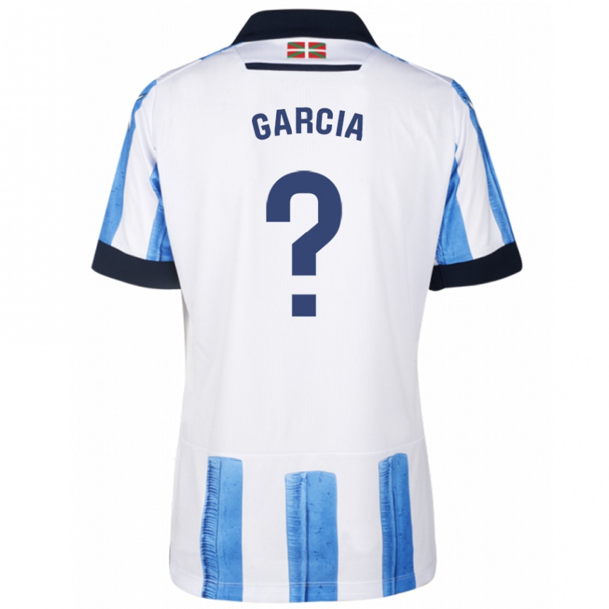 レディースフットボールアレックス・ガルシア#0ブルーホワイトホームシャツ2023/24ジャージーユニフォーム
