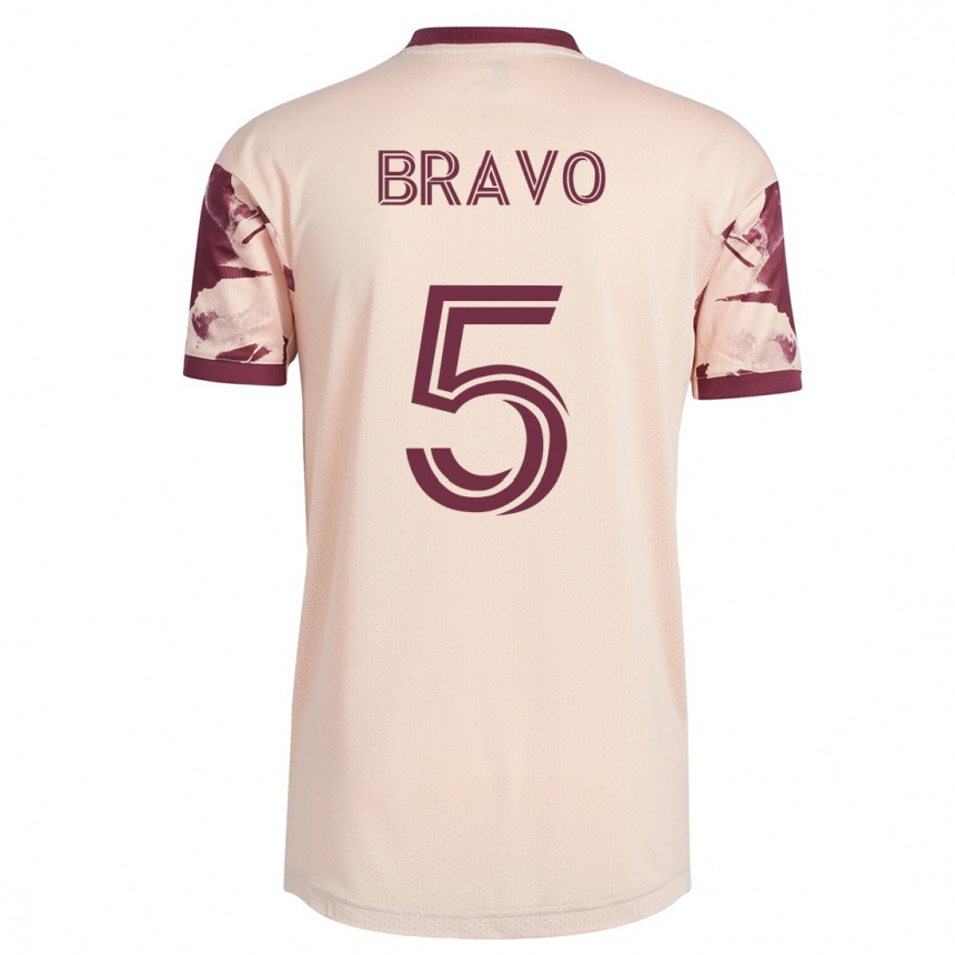 レディースフットボールクラウディオ・ブラーボ#5オフホワイトアウェイシャツ2023/24ジャージーユニフォーム
