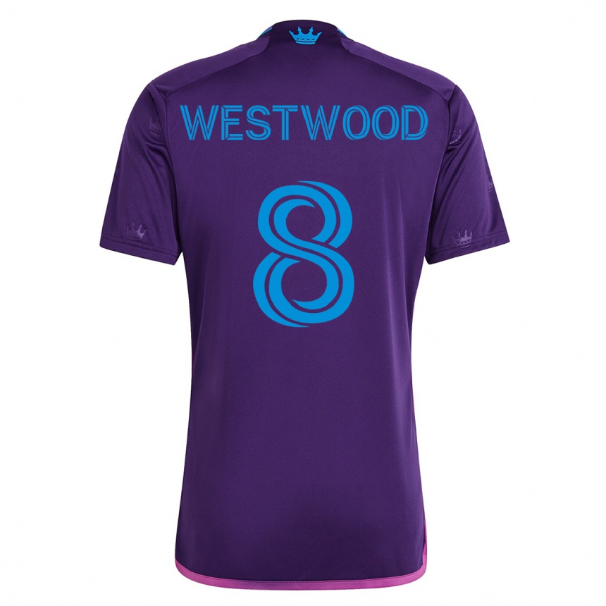 レディースフットボールアシュリー・ウェストウッド#8バイオレットアウェイシャツ2023/24ジャージーユニフォーム
