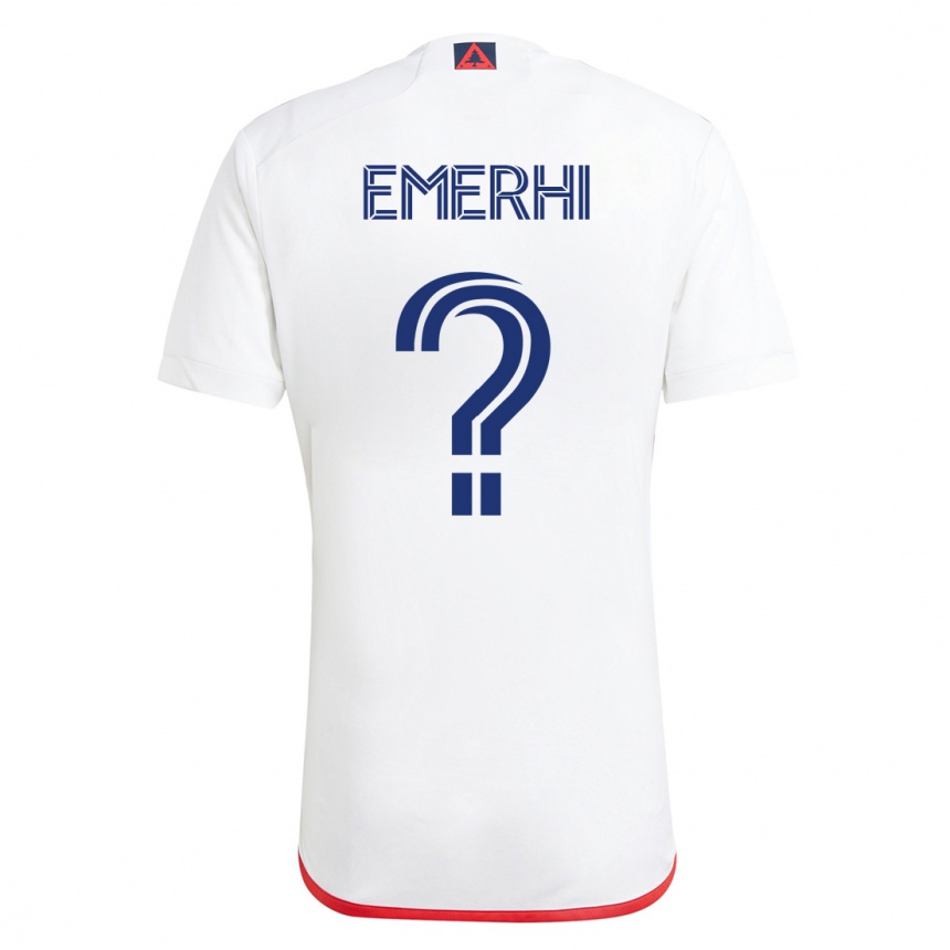 レディースフットボールグラント・オチュコ・エメルヒ#0赤、白アウェイシャツ2023/24ジャージーユニフォーム