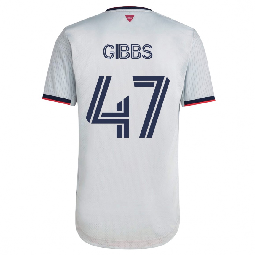 レディースフットボールライリー・ギブス#47白アウェイシャツ2023/24ジャージーユニフォーム