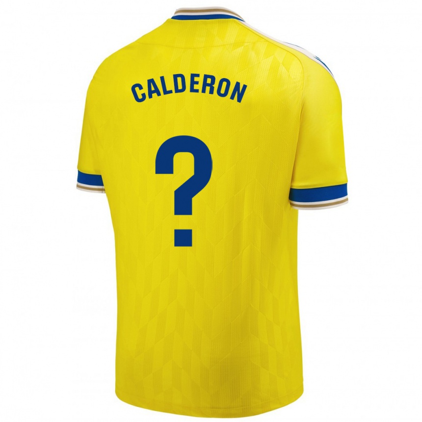 キッズフットボールマルティン・カルデロン#0イエローホームシャツ2023/24ジャージーユニフォーム