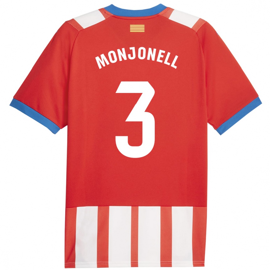 キッズフットボールエリック・モンジョネル#3赤白ホームシャツ2023/24ジャージーユニフォーム