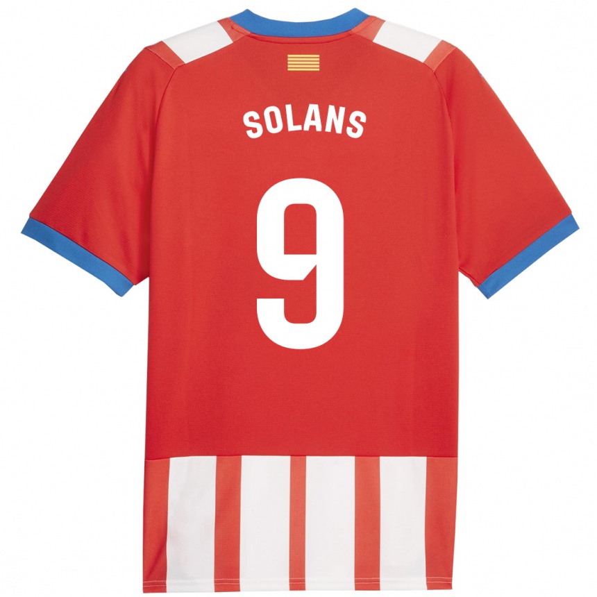 キッズフットボールセルジ・ソランス#9赤白ホームシャツ2023/24ジャージーユニフォーム