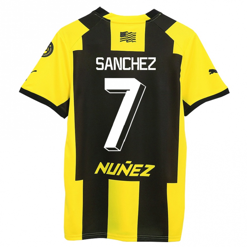 キッズフットボールカルロス・アンドレス・サンチェス#7黄 黒ホームシャツ2023/24ジャージーユニフォーム