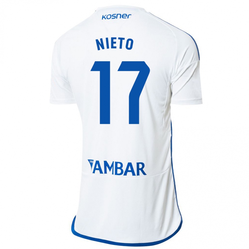 キッズフットボールカルロス・ニエト・エレーロ#17白ホームシャツ2023/24ジャージーユニフォーム