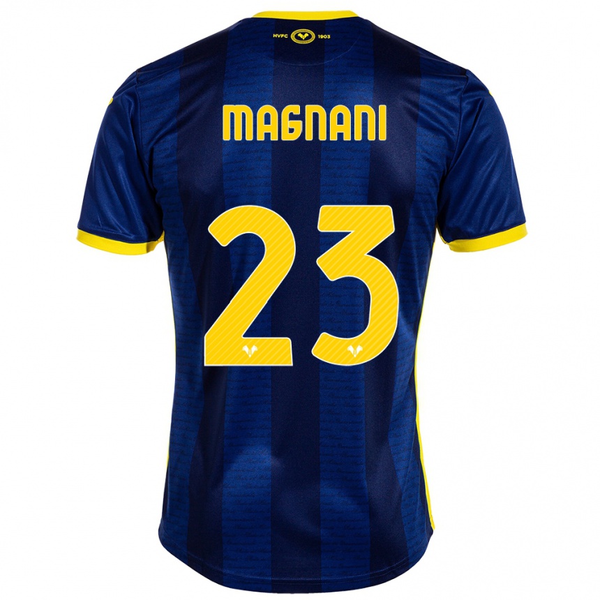 キッズフットボールジャンジャコモ・マニャーニ#23ネイビーホームシャツ2023/24ジャージーユニフォーム