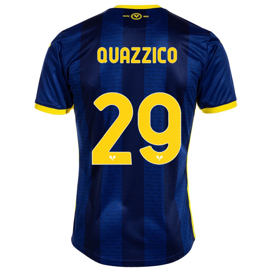 キッズフットボールフランチェスカ・クアッツィコ#29ネイビーホームシャツ2023/24ジャージーユニフォーム