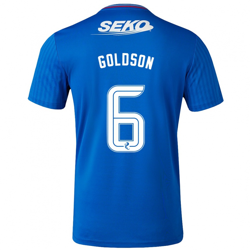 キッズフットボールコナー・ゴールドソン#6青ホームシャツ2023/24ジャージーユニフォーム