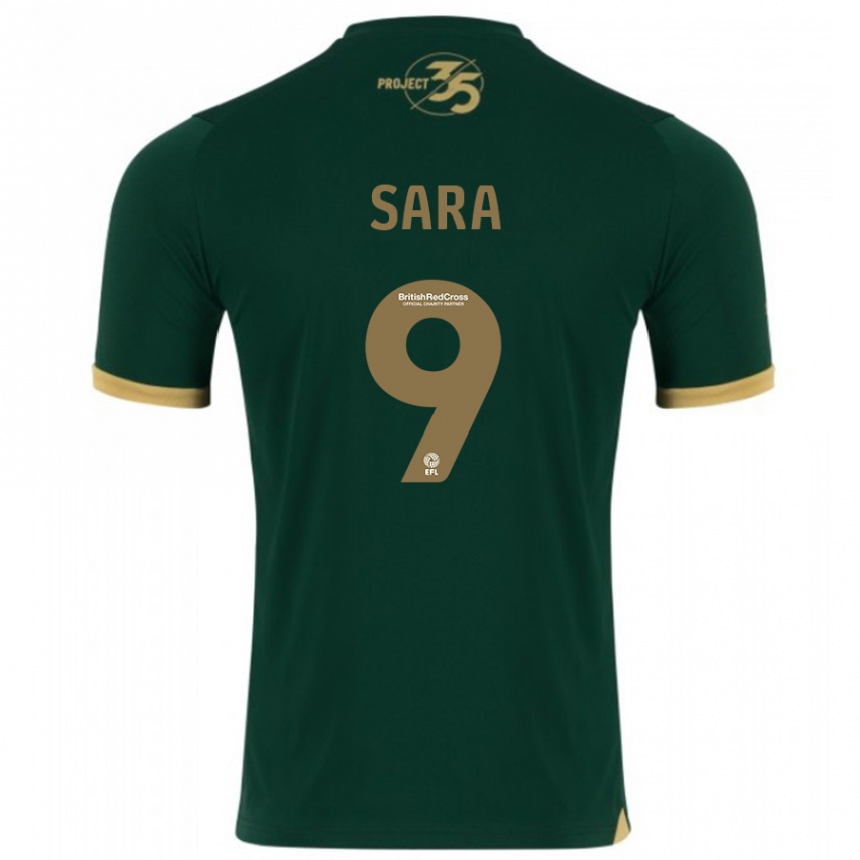 キッズフットボールエリー・サラ#9緑ホームシャツ2023/24ジャージーユニフォーム