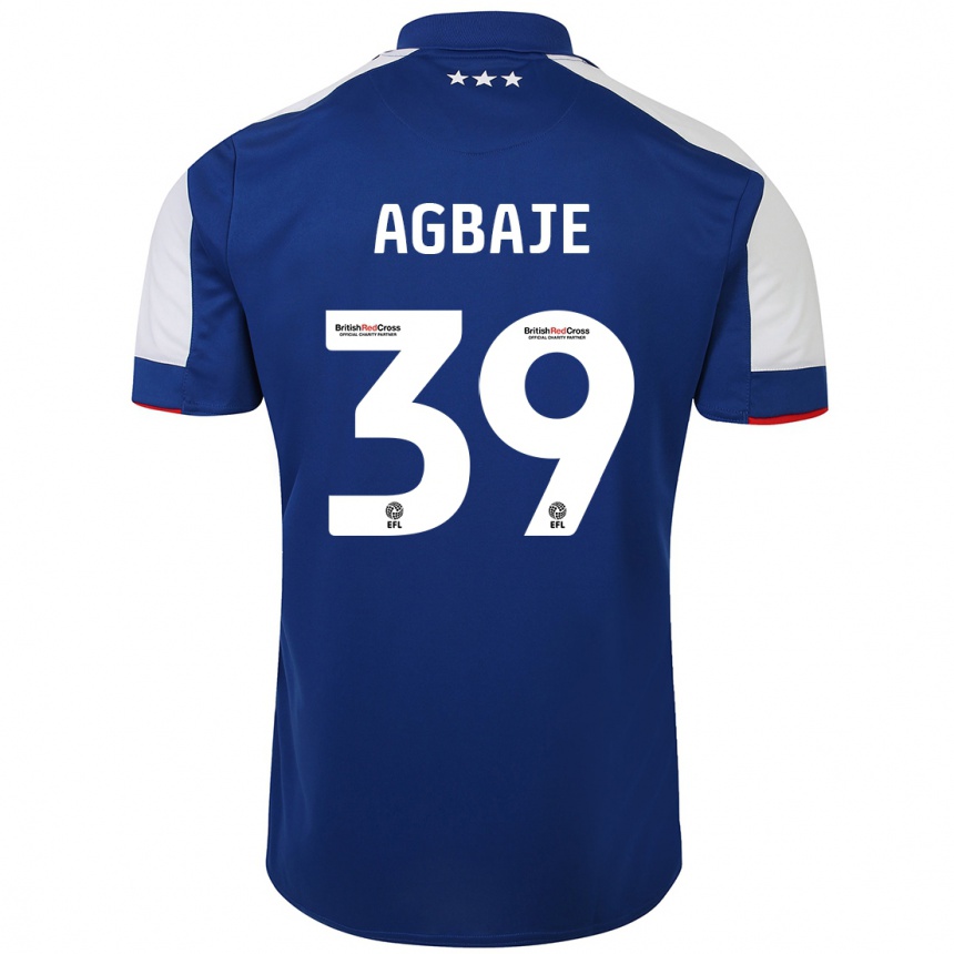 キッズフットボールエドウィン・アグバエ#39青ホームシャツ2023/24ジャージーユニフォーム