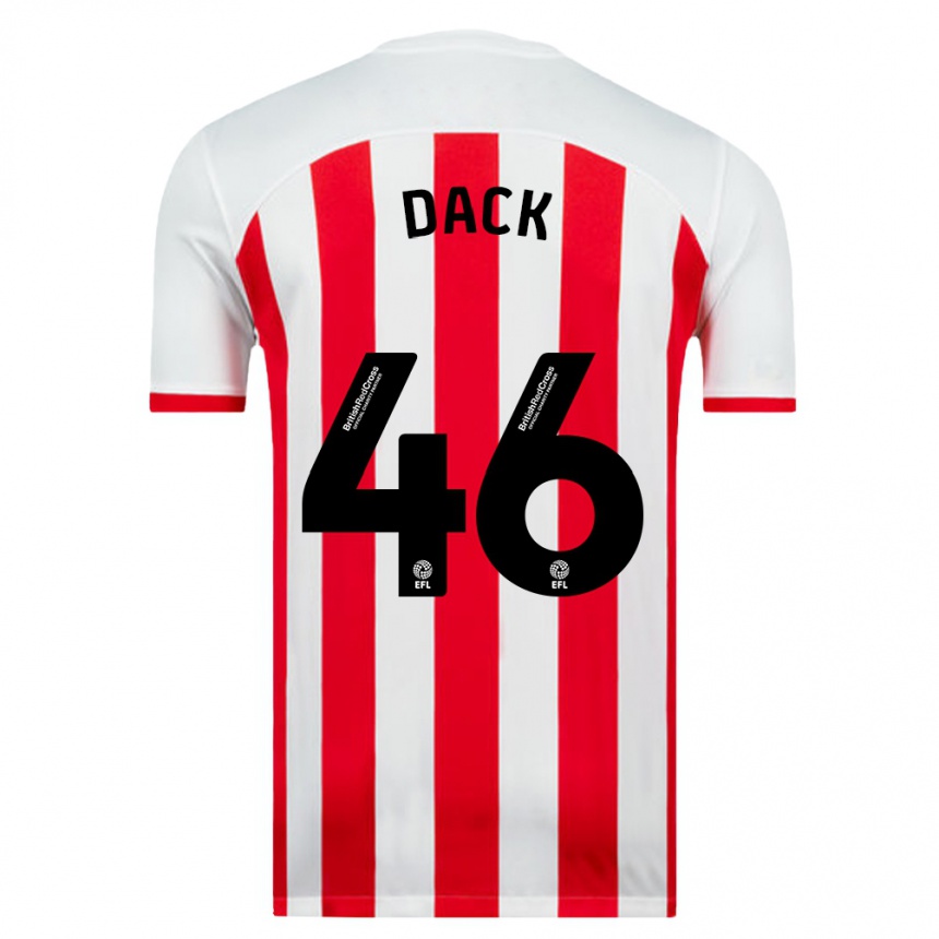 キッズフットボールブラッドリー・ダック#46白ホームシャツ2023/24ジャージーユニフォーム
