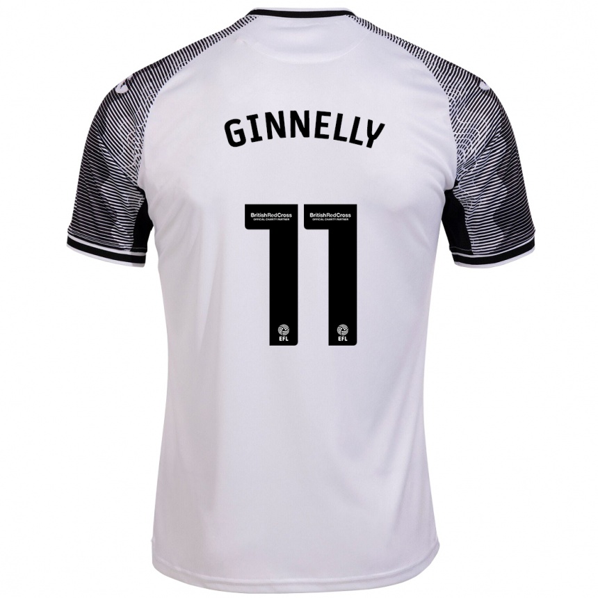キッズフットボールジョシュ・ギネリー#11白ホームシャツ2023/24ジャージーユニフォーム