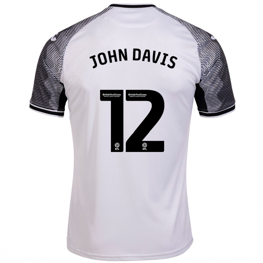 キッズフットボールステイシー・ジョン・デイヴィス#12白ホームシャツ2023/24ジャージーユニフォーム