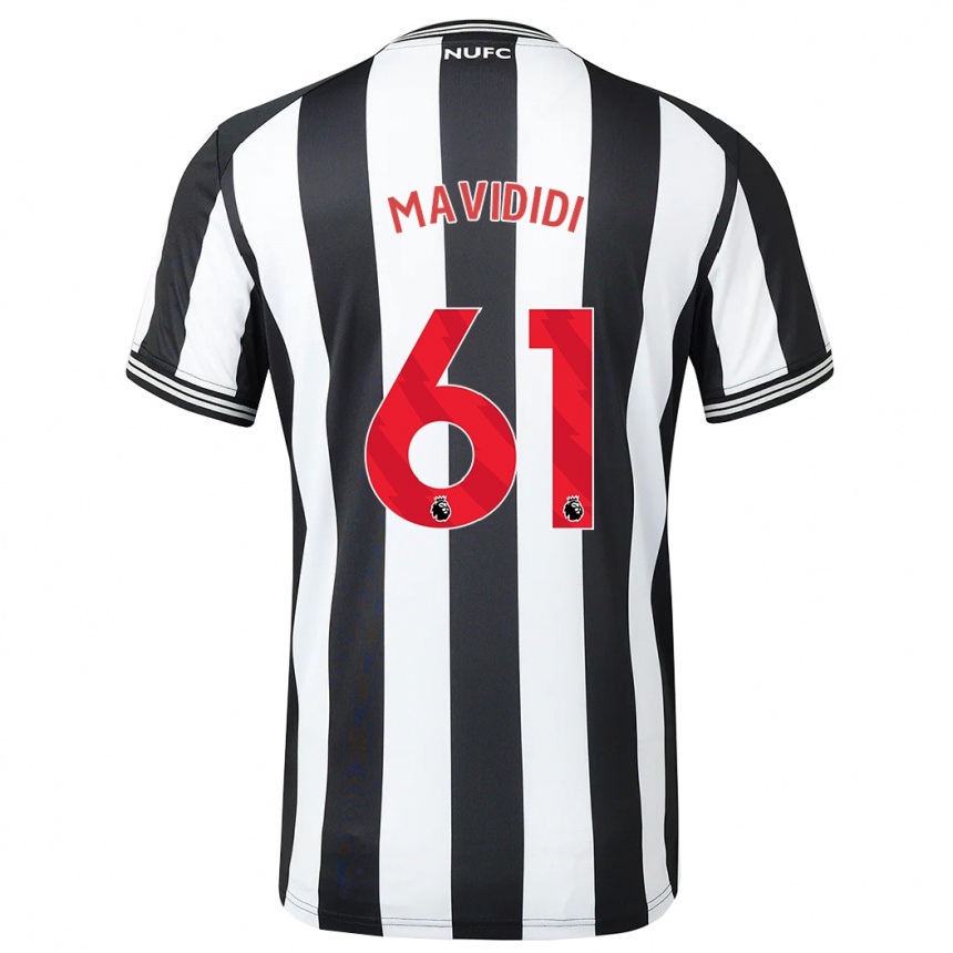 キッズフットボールショウン・マヴィディディ#61黒、白ホームシャツ2023/24ジャージーユニフォーム
