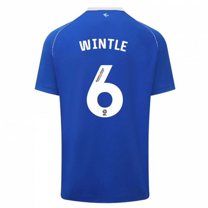 キッズフットボールライアン・ウィントル#6青ホームシャツ2023/24ジャージーユニフォーム