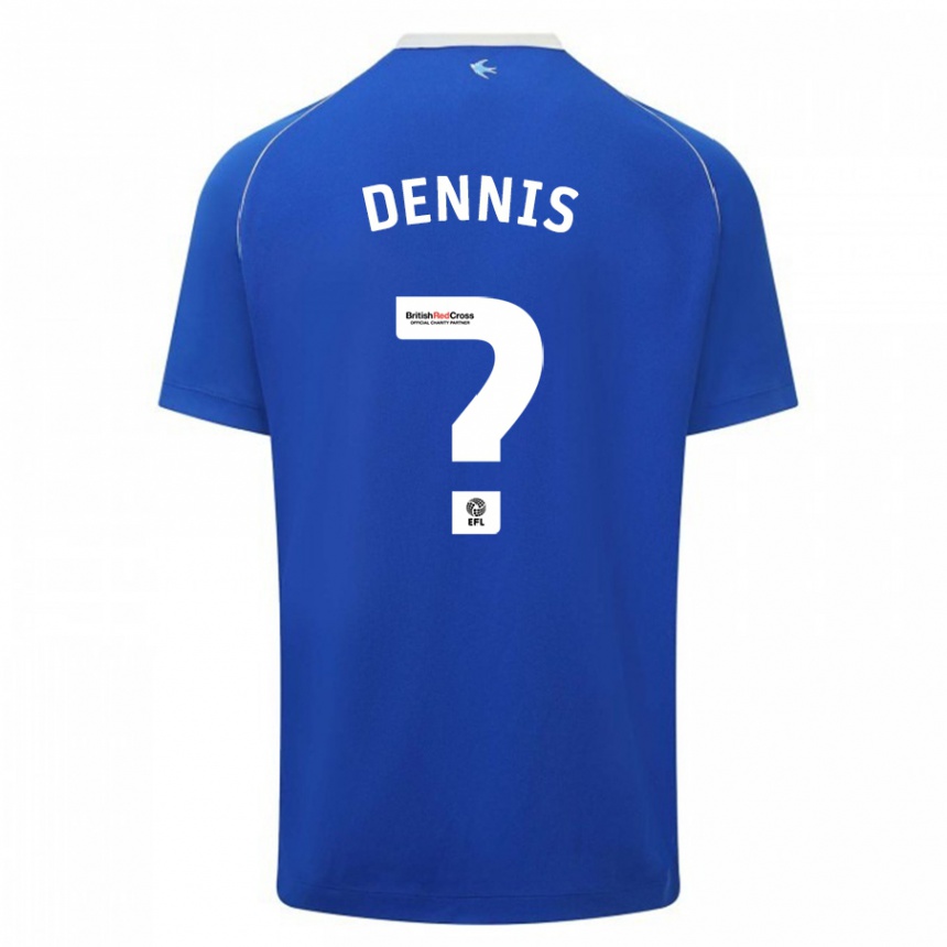 キッズフットボールジェイク・デニス#0青ホームシャツ2023/24ジャージーユニフォーム
