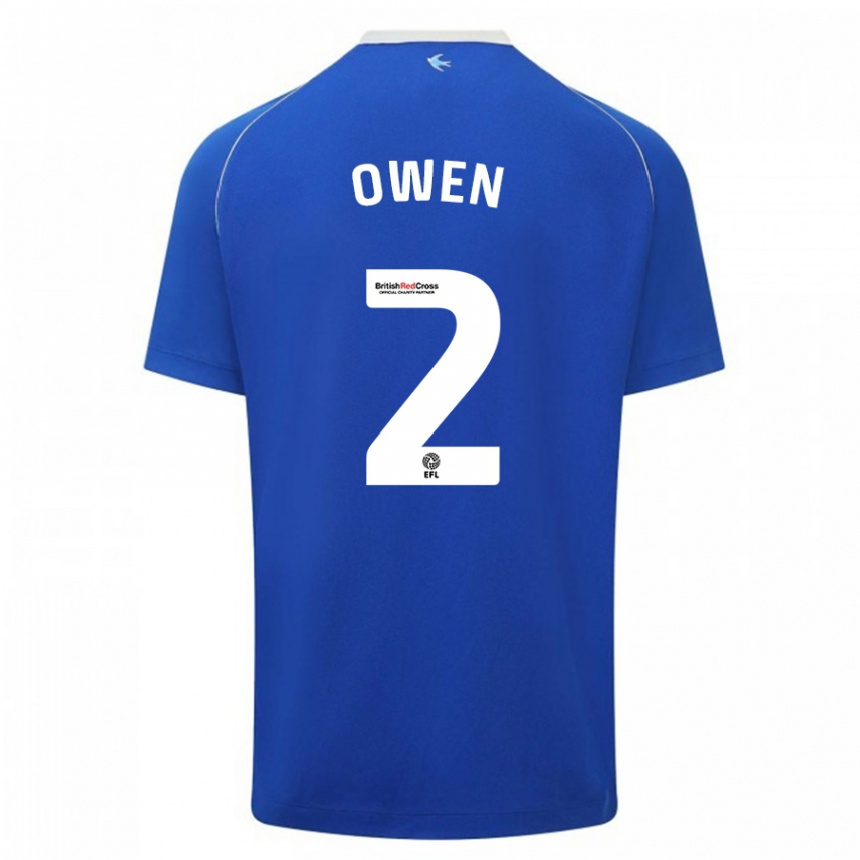 キッズフットボールリサ・オーウェン#2青ホームシャツ2023/24ジャージーユニフォーム