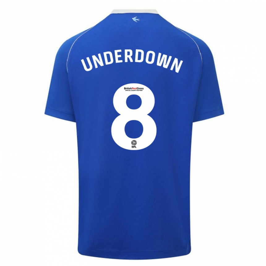 キッズフットボールカニシャ・メイ・アンダーダウン#8青ホームシャツ2023/24ジャージーユニフォーム