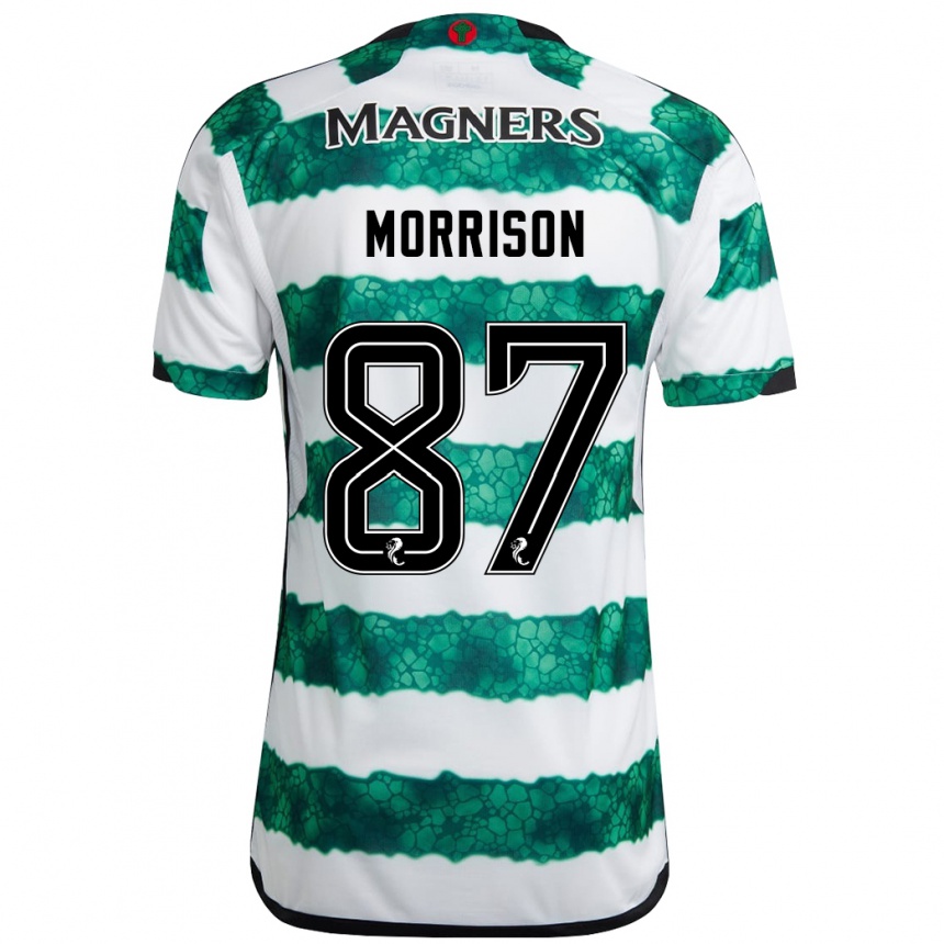 キッズフットボールジョー・モリソン#87緑ホームシャツ2023/24ジャージーユニフォーム