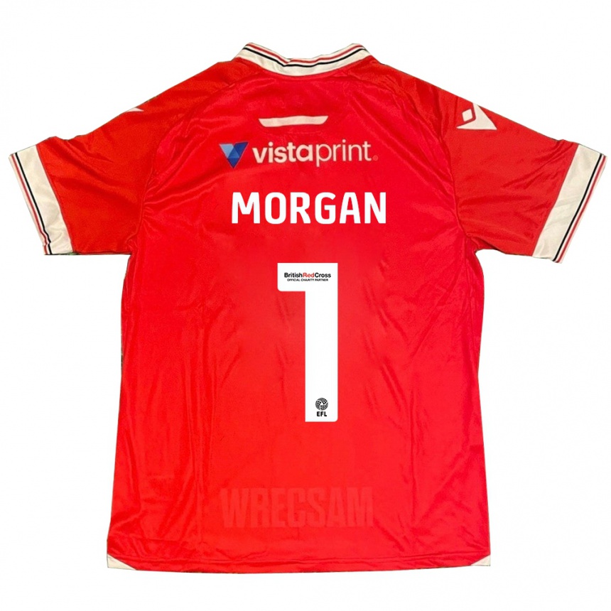 キッズフットボールデリス・モーガン#1赤ホームシャツ2023/24ジャージーユニフォーム