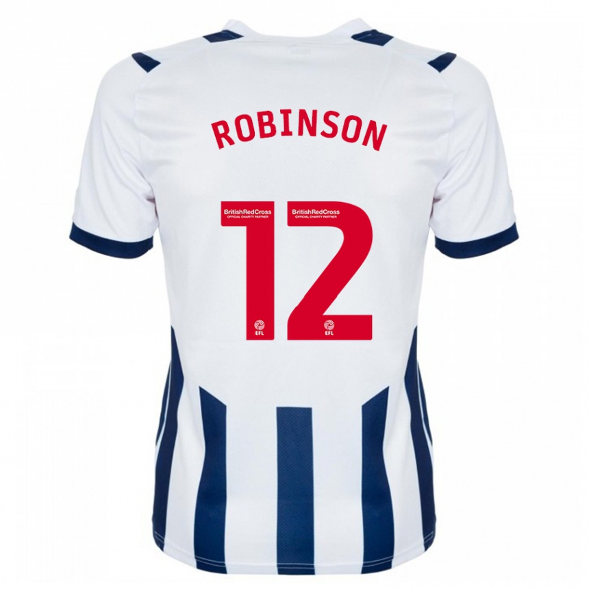 キッズフットボールリアン・ロビンソン#12白ホームシャツ2023/24ジャージーユニフォーム
