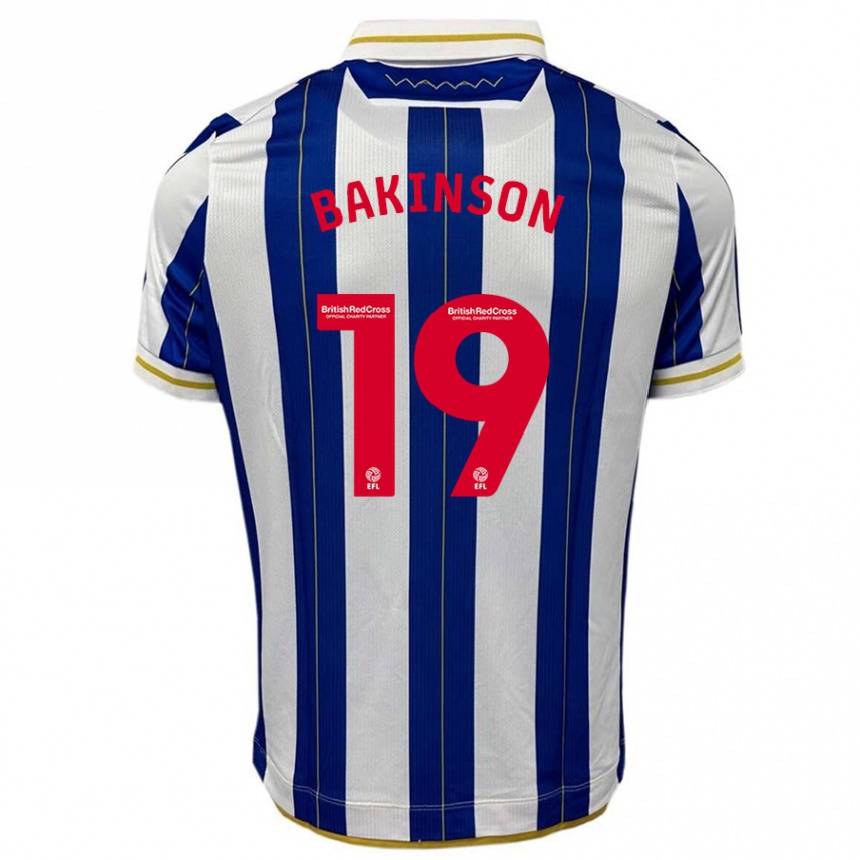 キッズフットボールタイリーク・バキンソン#19ブルーホワイトホームシャツ2023/24ジャージーユニフォーム