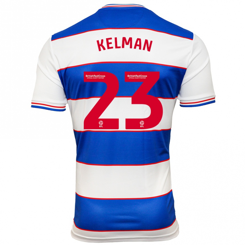 キッズフットボールチャーリー・ケルマン #23白青ホームシャツ2023/24ジャージーユニフォーム