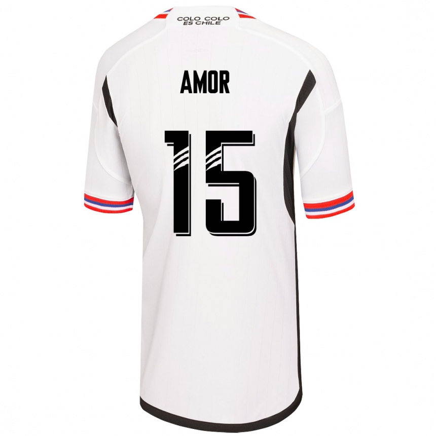 キッズフットボールエミリアーノ・アモール#15白ホームシャツ2023/24ジャージーユニフォーム