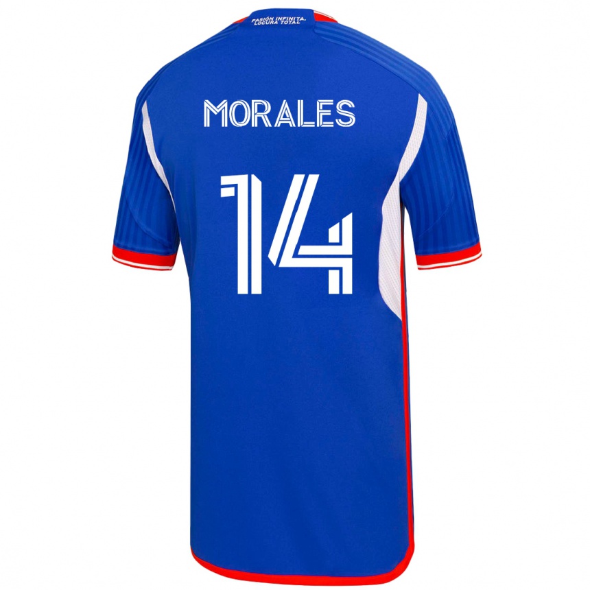 キッズフットボールマルセロ・モラレス#14青ホームシャツ2023/24ジャージーユニフォーム