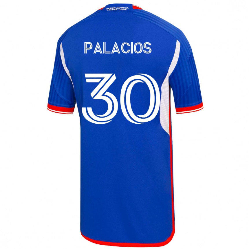 キッズフットボールクリスティアン・パラシオス#30青ホームシャツ2023/24ジャージーユニフォーム
