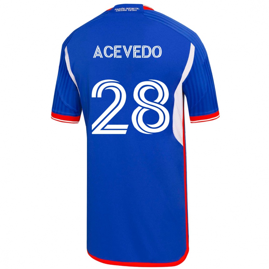 キッズフットボールフィレンツェ・アセベド#28青ホームシャツ2023/24ジャージーユニフォーム