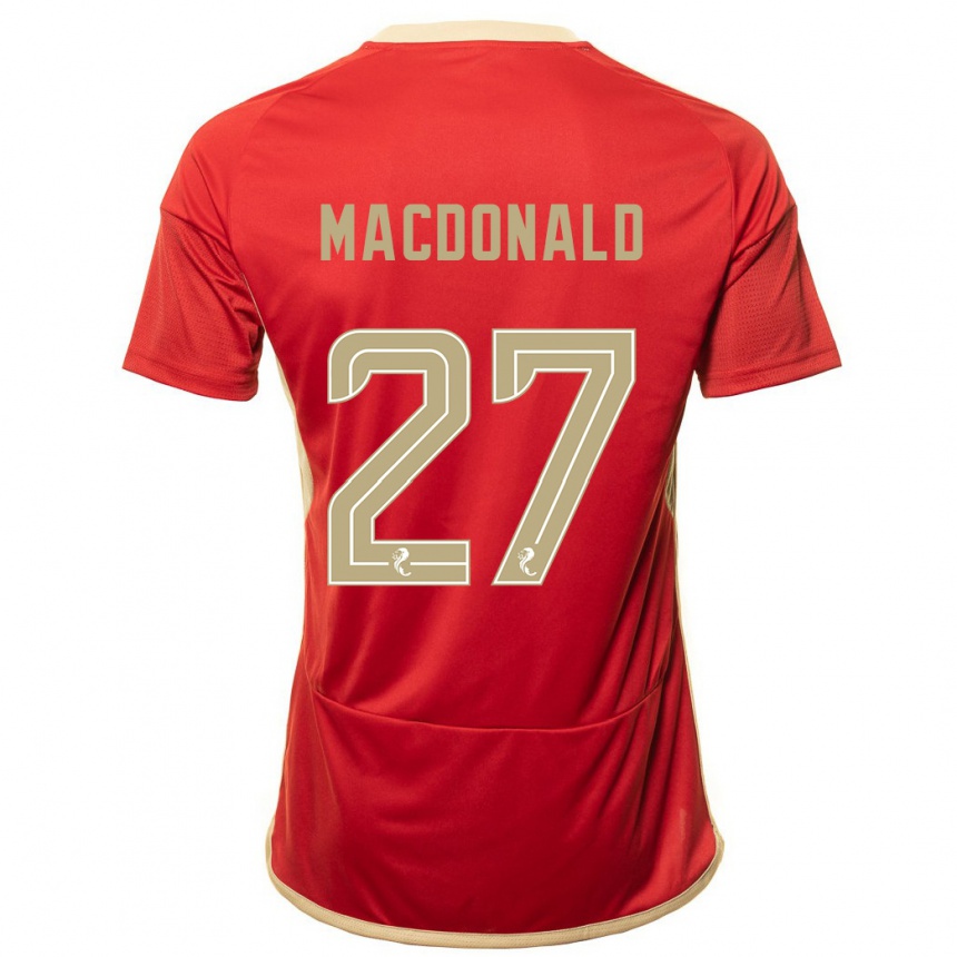 キッズフットボールアンガス・マクドナルド#27赤ホームシャツ2023/24ジャージーユニフォーム