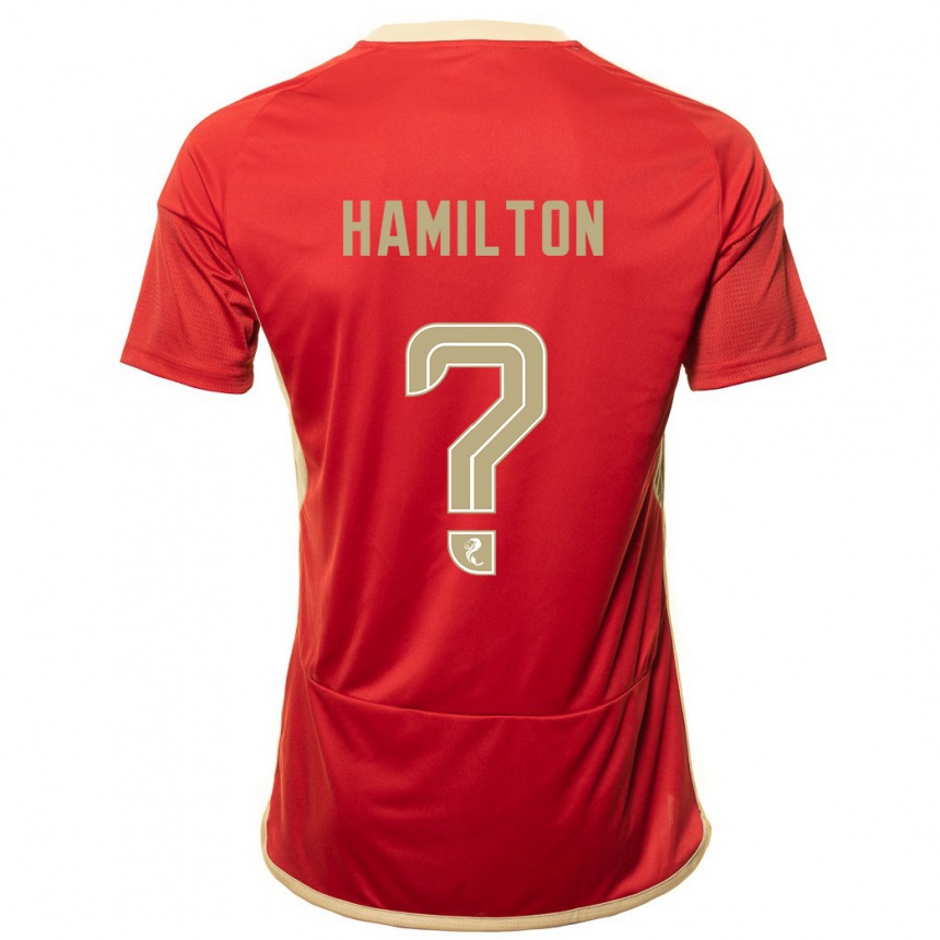 キッズフットボールブレンダン・ハミルトン#0赤ホームシャツ2023/24ジャージーユニフォーム