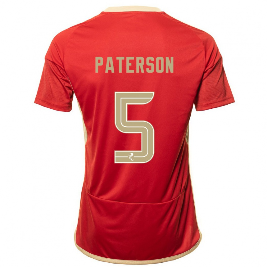 キッズフットボールドナ・パターソン#5赤ホームシャツ2023/24ジャージーユニフォーム