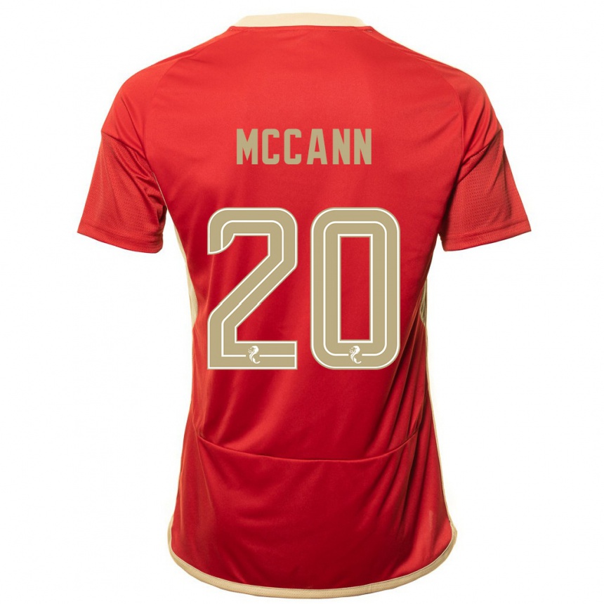 キッズフットボールアナリサ・マッキャン#20赤ホームシャツ2023/24ジャージーユニフォーム