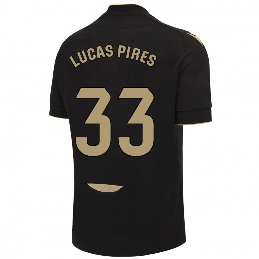 キッズフットボールルーカス・ピレス・シウヴァ#33黒アウェイシャツ2023/24ジャージーユニフォーム