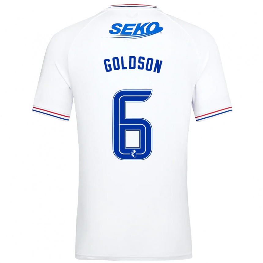 キッズフットボールコナー・ゴールドソン#6白アウェイシャツ2023/24ジャージーユニフォーム