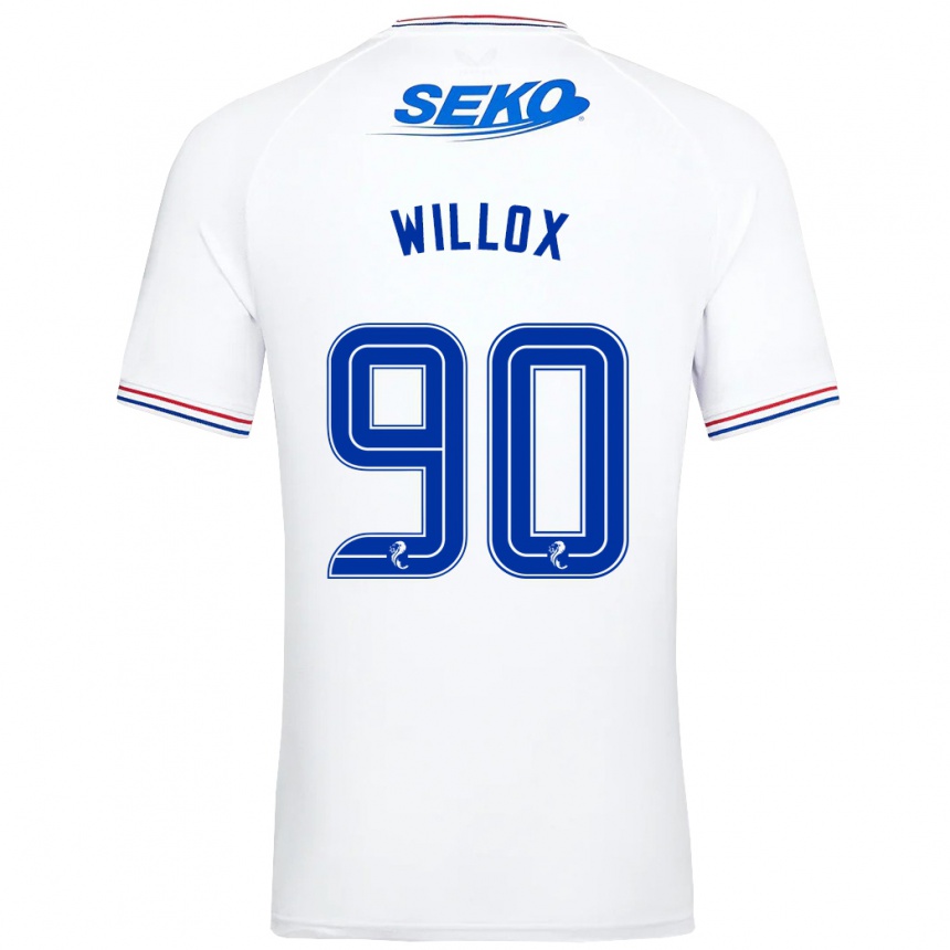 キッズフットボールキーロン・ウィロックス#90白アウェイシャツ2023/24ジャージーユニフォーム