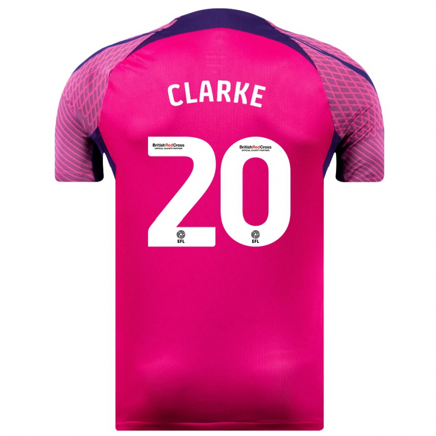 キッズフットボールジャック・クラーク#20紫アウェイシャツ2023/24ジャージーユニフォーム