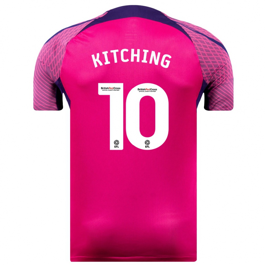 キッズフットボールケイティ・キッチング#10紫アウェイシャツ2023/24ジャージーユニフォーム