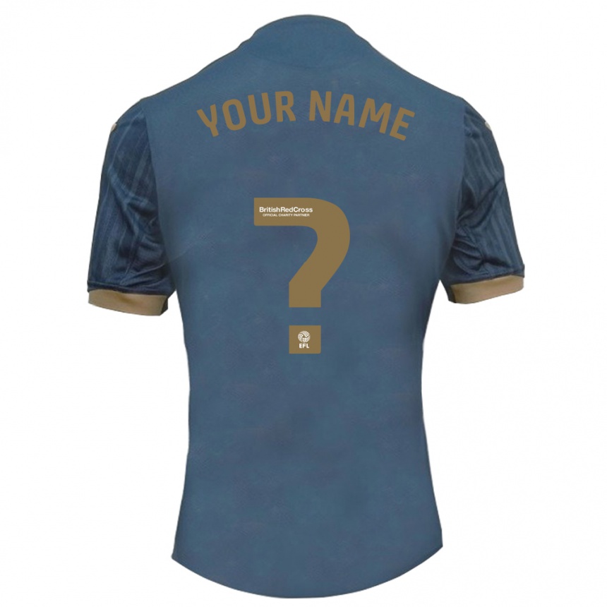 キッズフットボールあなたの名前#0ダークティールアウェイシャツ2023/24ジャージーユニフォーム