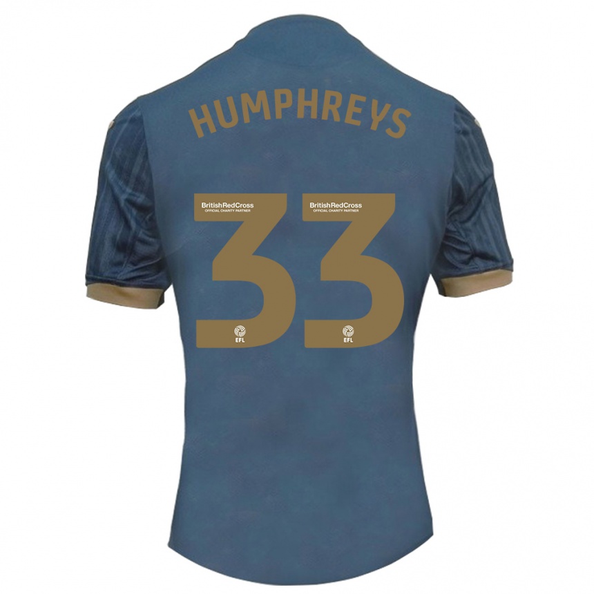キッズフットボールバシール・ハンフリーズ#33ダークティールアウェイシャツ2023/24ジャージーユニフォーム