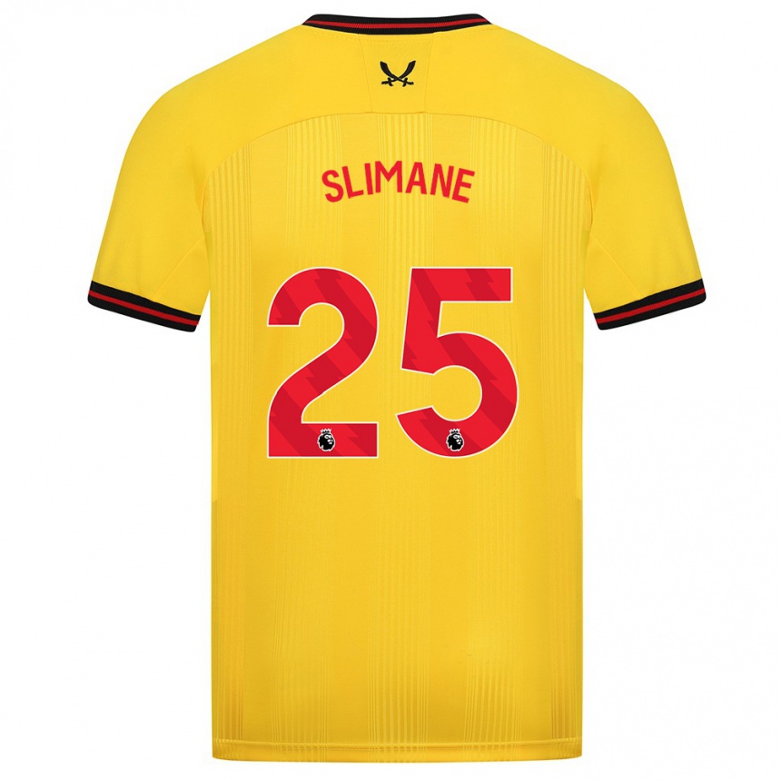 キッズフットボールアニス・ベン・スリマン#25イエローアウェイシャツ2023/24ジャージーユニフォーム