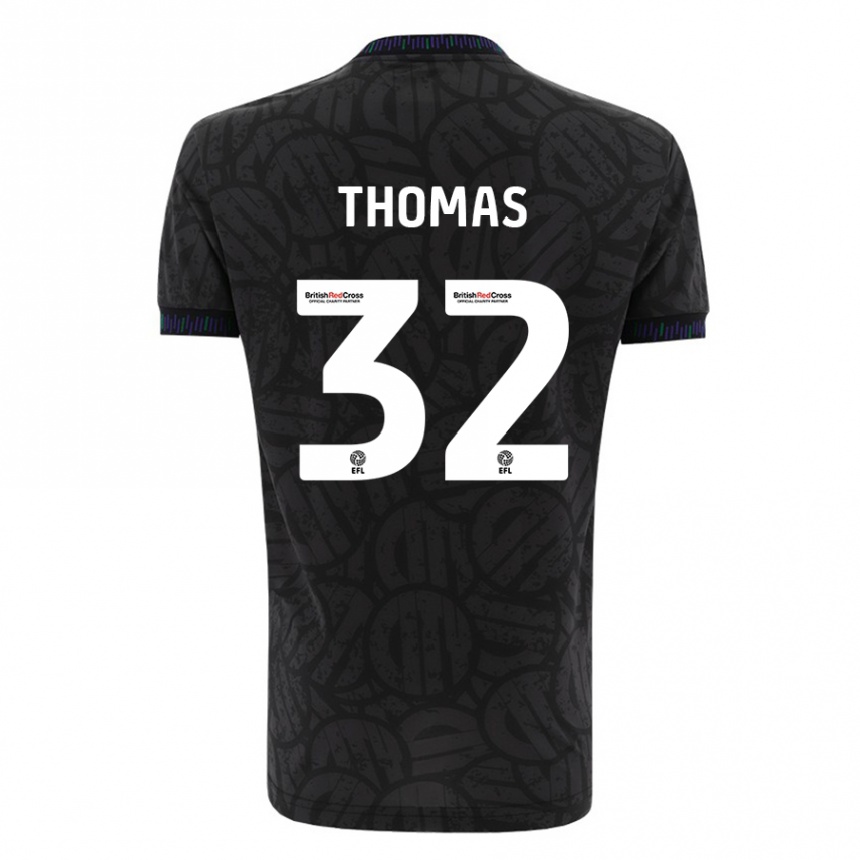 キッズフットボールルイス・トーマス#32黒アウェイシャツ2023/24ジャージーユニフォーム